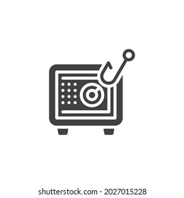 Bank fraud vector icon. filled flat sign for mobile concept and web design. Money phishing glyph icon. Symbol, logo illustration. Vector graphics