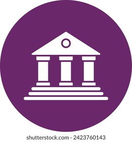 Bank Glyph Circle Style Icon