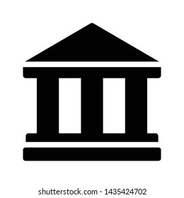 bank glyph flat vector icon