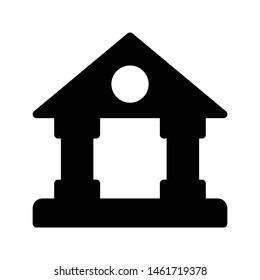 bank glyph flat vector icon