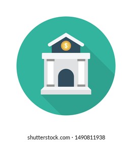 bank glyph flat vector icon