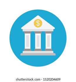 bank glyph flat vector icon