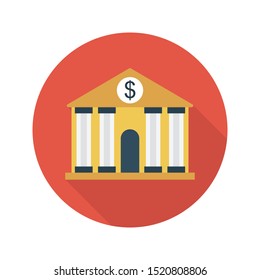 bank glyph flat vector icon