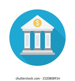bank glyph flat vector icon