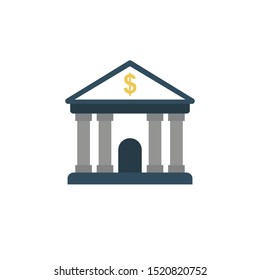bank glyph flat vector icon