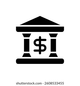 Bank Glyph Icon. Bank Icon
