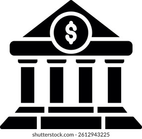 Bank Glyph Icon Vector Design