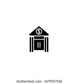 Bank glyph icon vector - finance bank