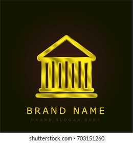 Bank golden metallic logo