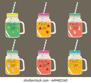Bank with handle with smoothies