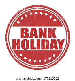 Bank Holiday Grunge Rubber Stamp On White, Vector Illustration