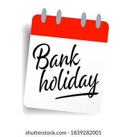 Bank Holiday On Calendar Page