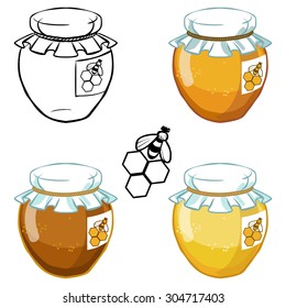 bank of honey isolated background. vector illustration
