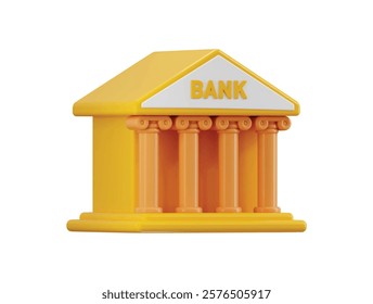 Bank icon 3d render concept of bank deposit and withdrawal, transactions money service, banking financial icon vector illustration