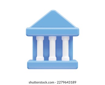 Bank icon 3d render illustration vector element