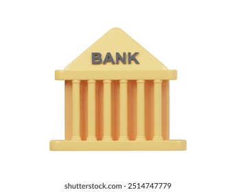 Bank icon 3d render illustration
