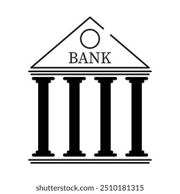 The bank icon. Banking and finance symbol. Bank icon logo. Payments Area sign on white background. Bank symbol logo concept. Vector illustration. Eps file 24.