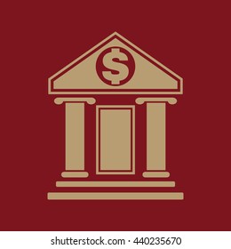 The bank icon. Banking and finance symbol. Flat Vector illustration