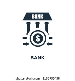 Bank icon. Black filled vector illustration. Bank symbol on white background. Can be used in web and mobile.
