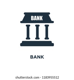 Bank icon. Black filled vector illustration. Bank symbol on white background. Can be used in web and mobile.