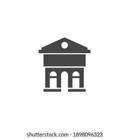Bank Icon Black and White Vector Graphic