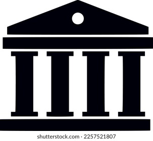 Bank Icon, schwarz-weiß, Vektordesign 