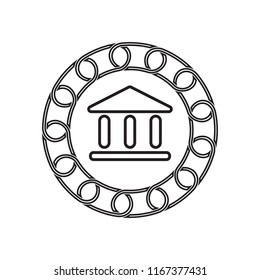 bank icon with blockchain concept. future technology. vector design.