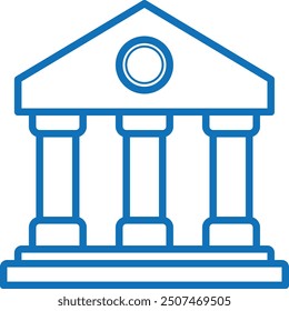 bank icon. building icon vector (blue version)