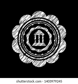 bank icon with chalkboard texture