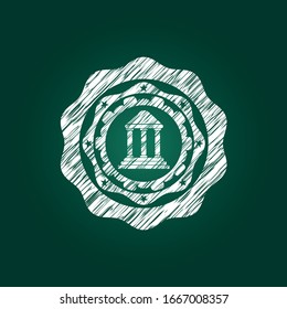 bank icon with chalkboard texture
