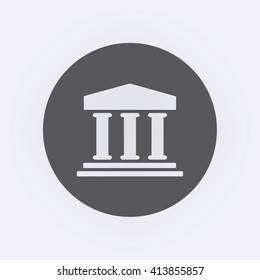 Bank icon in circle . Vector illustration