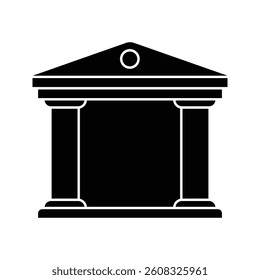 Bank icon with clean, professional design. Perfect for finance, fintech, investment, and banking apps. High-quality vector, fully scalable and easy to customize for any project.