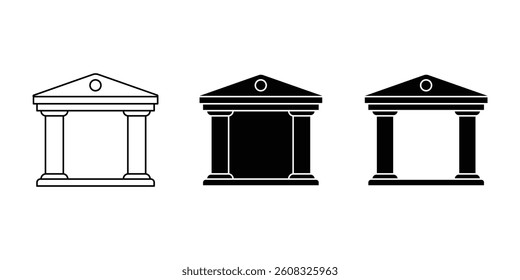 Bank icon with clean, professional design. Perfect for finance, fintech, investment, and banking apps. High-quality vector, fully scalable and easy to customize for any project.