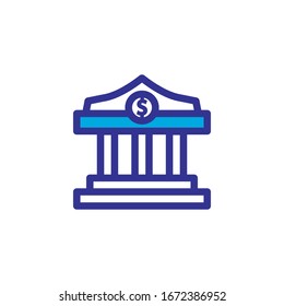 bank icon color style design vector illustration