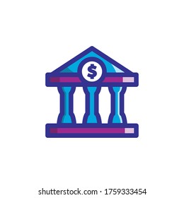 bank icon color style design