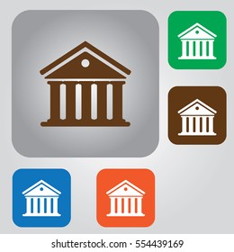 bank icon. court building vector icon.