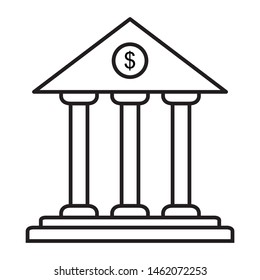 Bank icon design. Bank building icon vector.  Vector illustration.