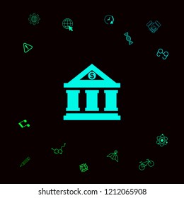 Bank icon with dollar symbol