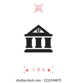 Bank icon with dollar symbol