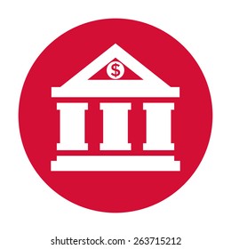 Bank icon with dollar symbol.
