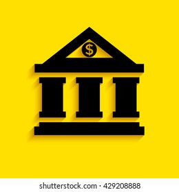 Bank icon with dollar symbol.