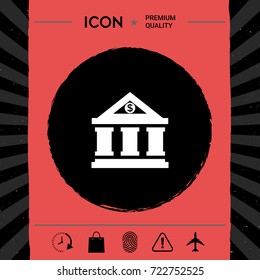 Bank icon with dollar symbol