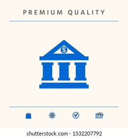 Bank icon with dollar symbol. Graphic elements for your design