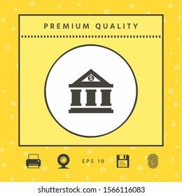 Bank icon with dollar symbol. Graphic elements for your design