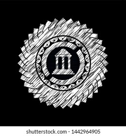 bank icon drawn with chalkboard texture