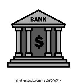 Bank Icon. Editable Bold Outline With Color Fill Design. Vector Illustration.