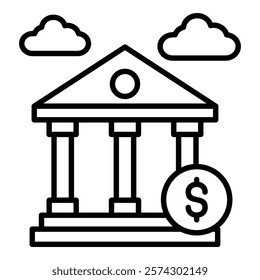 Bank Icon Element For Design