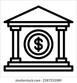 Bank Icon Element For Design