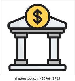 Bank Icon Element For Design