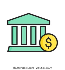 Bank Icon Element For Design